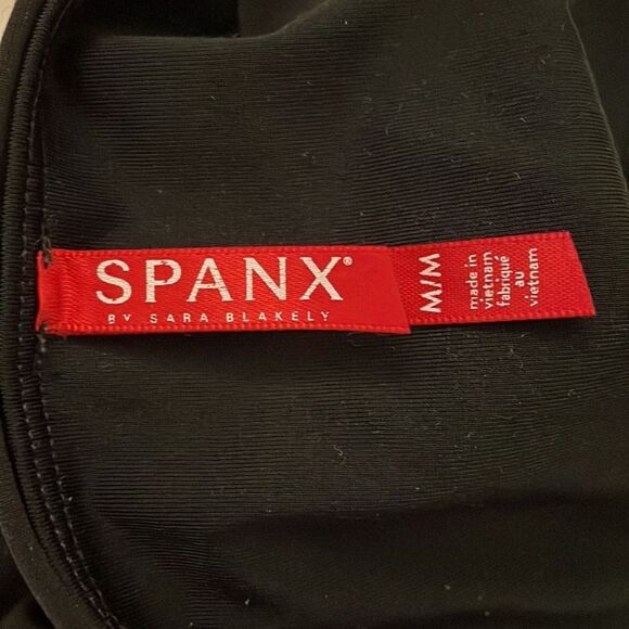Spanx Black Faux Leather Leggings Womens Size Medium 2437 - Picture 2 of 15